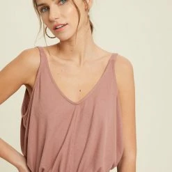 Purple Door Boutique Keeping It Real Ribbed Mauve Tank Top