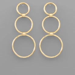 Purple Door Boutique 3 Circle Drop Earrings