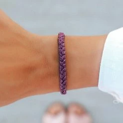 Jewelry Pura Vida Solid Braided Bracelet Dark Lilac