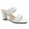 Purple Door Boutique Ariana White Braided Strap Heels