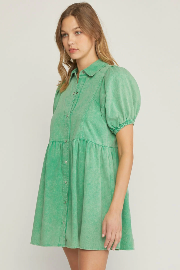 Purple Door Boutique Green Envy Denim Dress New Arrivals 2 Purple Door Boutique Green Envy Denim Dress New Arrivals