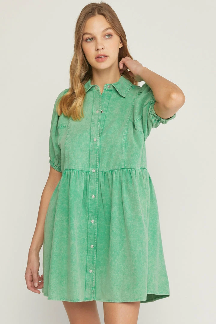 Purple Door Boutique Green Envy Denim Dress New Arrivals 1 Purple Door Boutique Green Envy Denim Dress New Arrivals