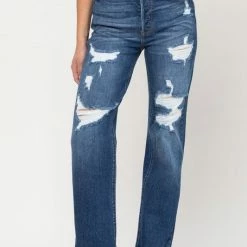 Cello Jeans Ladies' Cello High Waist Destroyed Dad Jeans