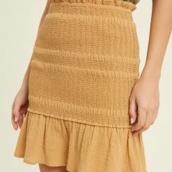 Purple Door Boutique New Arrivals Lasting Impressions Honey Smocked Ruffle Mini Skirt