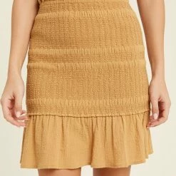 Purple Door Boutique New Arrivals Lasting Impressions Honey Smocked Ruffle Mini Skirt