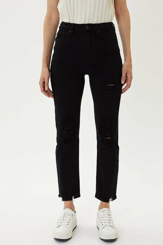 Kan Can High Waist Black Straight Leg Jeans 1 Kan Can High Waist Black Straight Leg Jeans