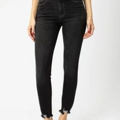 Kan Can Jeans Kan Can High Rise Washed Black Ankle Skinny Jeans