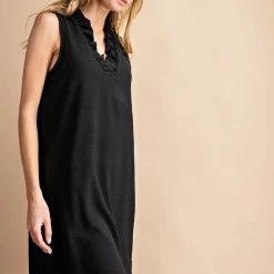 Purple Door Boutique Ruffled Feelings Black Dress Summer SALE