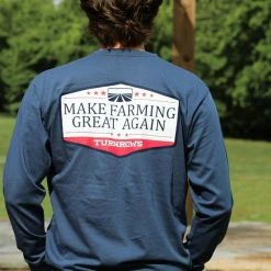 T-Shirts Turnrows 'Make Farming Great Again' Long Sleeve - Navy