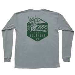 T-Shirts Peach State Pride 'Georgia Buck' Long Sleeve - Gray