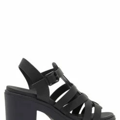 Mia Tira Black Lug Sole Sandals