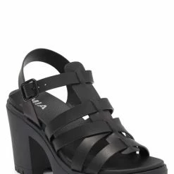 Mia Tira Black Lug Sole Sandals