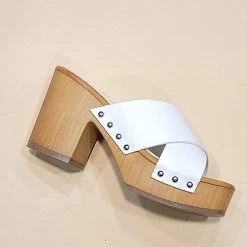 The Purple Door Boutique Charlie White Platform Mules