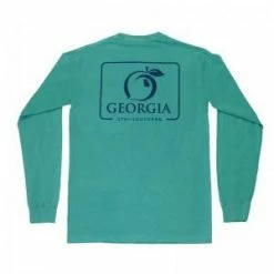 Peach State Pride 'Georgia Patch Tee' Long Sleeve- Seafoam