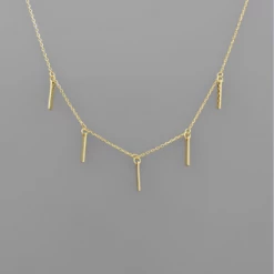 Purple Door Boutique Dainty Drip Bar Gold Necklace Jewelry