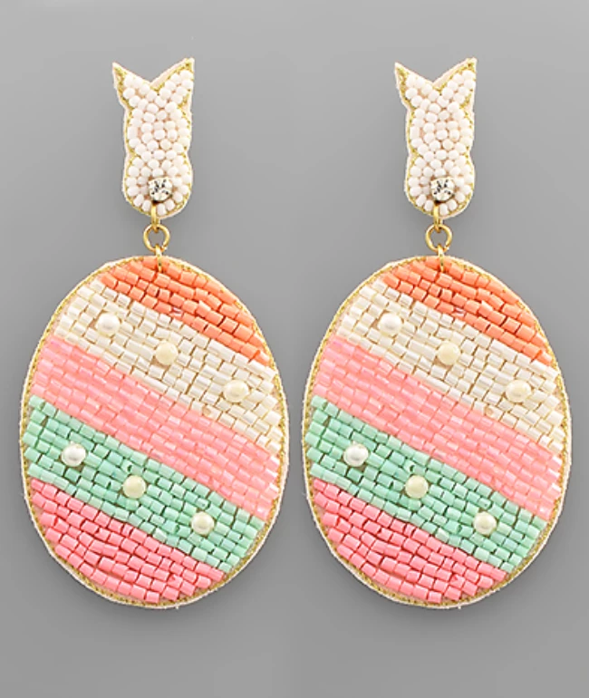 Purple Door Boutique Easter Egg Pastel Beaded Earrings Jewelry 1 Purple Door Boutique Easter Egg Pastel Beaded Earrings Jewelry