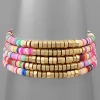 Purple Door Jewelry Multi Color Rubber Beaded Bracelet Set