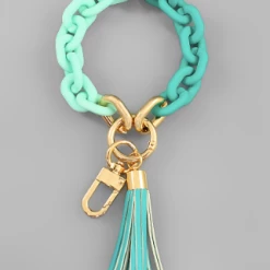 Purple Door Boutique Mint Chain Bracelet Keychain