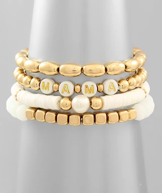 Purple Door Mama White Beaded Bracelet Set Jewelry 1 Purple Door Mama White Beaded Bracelet Set Jewelry