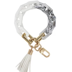 Purple Door Boutique Accessories/Gifts White Resin Chain Bracelet Keychain