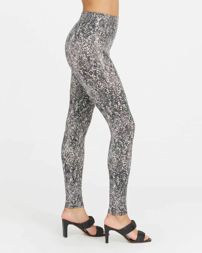 Spanx Faux Leather Snake Shine Grey Leggings Ladies' 3 Spanx Faux Leather Snake Shine Grey Leggings Ladies'