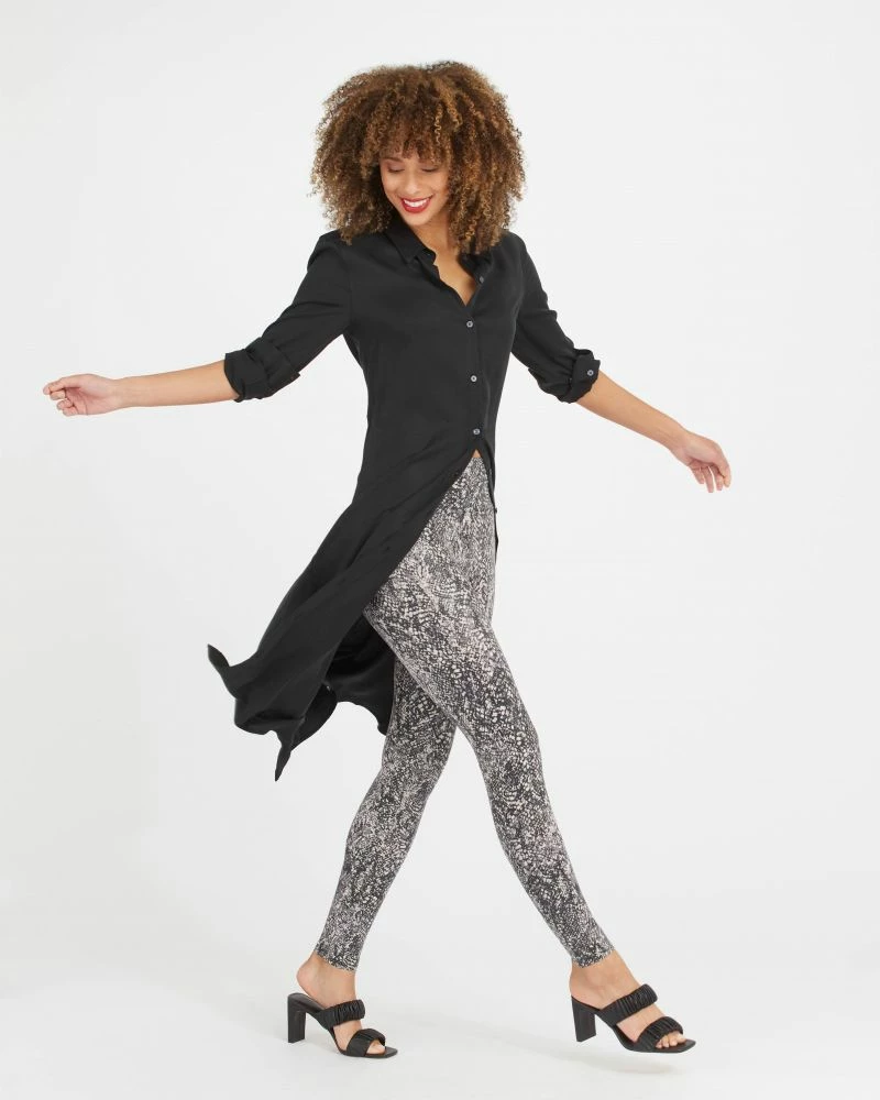 Spanx Faux Leather Snake Shine Grey Leggings Ladies' 5 Spanx Faux Leather Snake Shine Grey Leggings Ladies'