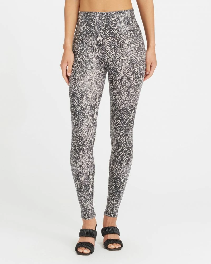 Spanx Faux Leather Snake Shine Grey Leggings Ladies' 1 Spanx Faux Leather Snake Shine Grey Leggings Ladies'