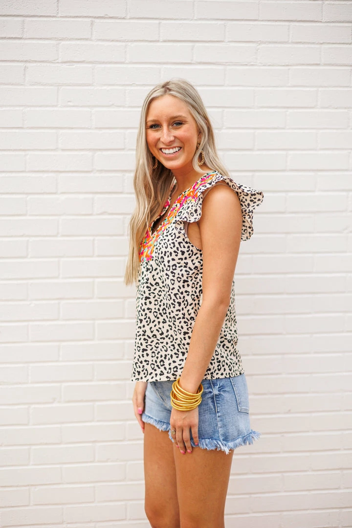 Purple Door Boutique Cream Cheetah Print Embroidered Top New Arrivals 3 Purple Door Boutique Cream Cheetah Print Embroidered Top New Arrivals