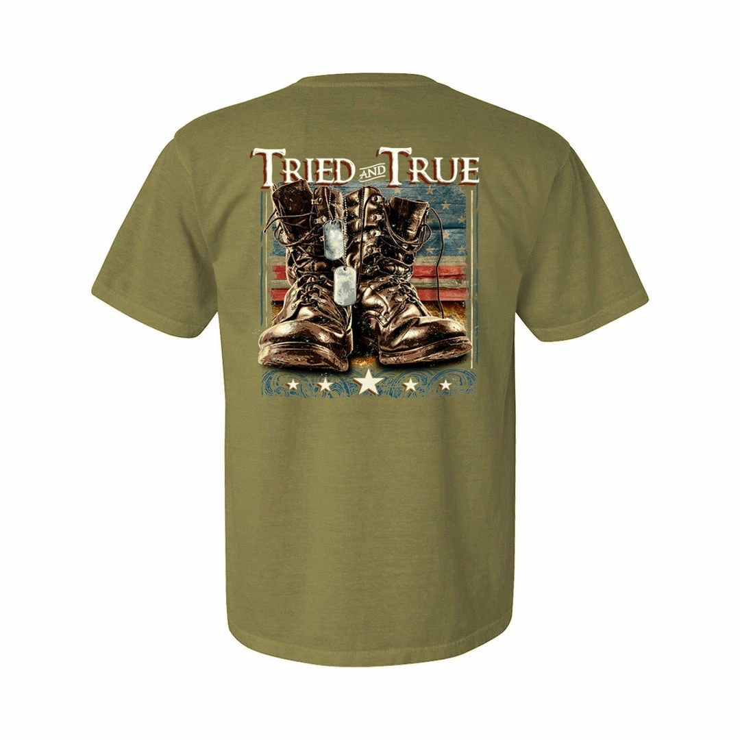 T-Shirts Tried And True Military Boots Light Olive T Shirt 1 T-Shirts Tried And True Military Boots Light Olive T Shirt