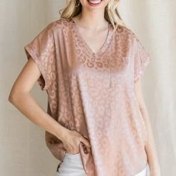 Purple Door Boutique Prowling Leopard Print Taupe Top