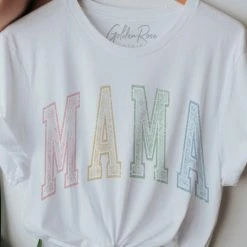 Purple Door Boutique Vintage White Mama Tee New Arrivals