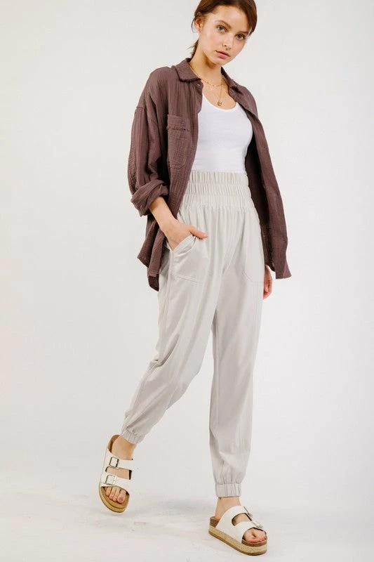 Purple Door Boutique New Arrivals Active Babe Light Beige Joggers 2 Purple Door Boutique New Arrivals Active Babe Light Beige Joggers