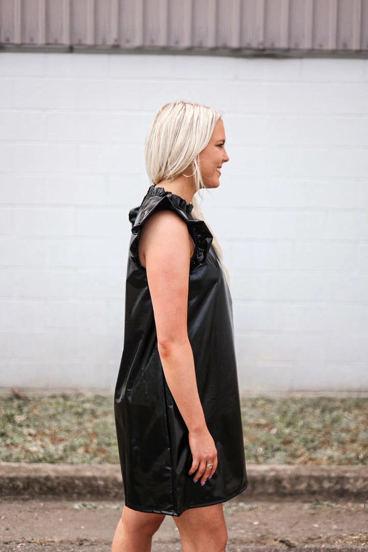 Purple Door Boutique Metallic Dreams Black Pleather Dress New Arrivals 5 Purple Door Boutique Metallic Dreams Black Pleather Dress New Arrivals