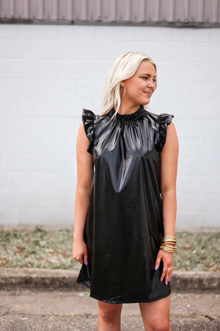 Purple Door Boutique Metallic Dreams Black Pleather Dress New Arrivals 4 Purple Door Boutique Metallic Dreams Black Pleather Dress New Arrivals