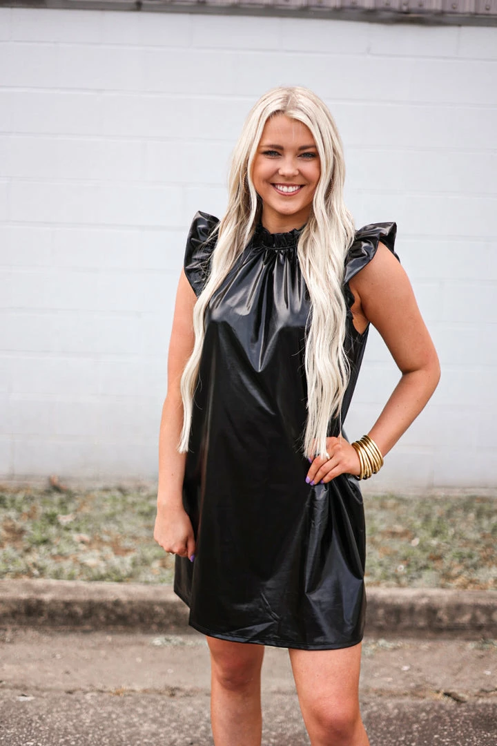 Purple Door Boutique Metallic Dreams Black Pleather Dress New Arrivals 2 Purple Door Boutique Metallic Dreams Black Pleather Dress New Arrivals