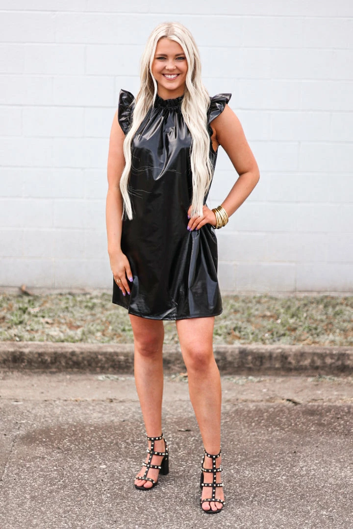 Purple Door Boutique Metallic Dreams Black Pleather Dress New Arrivals 3 Purple Door Boutique Metallic Dreams Black Pleather Dress New Arrivals