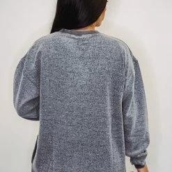 Purple Door Boutique Mono B Fuzzy Charcoal Pullover