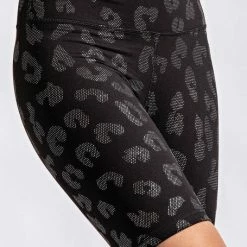 Purple Door Boutique Animal Foil Print Black Biker Shorts Ladies'