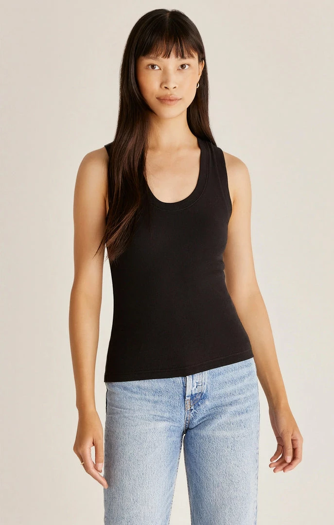 New Arrivals Z Supply Black Sirena Rib Tank Top 1 New Arrivals Z Supply Black Sirena Rib Tank Top