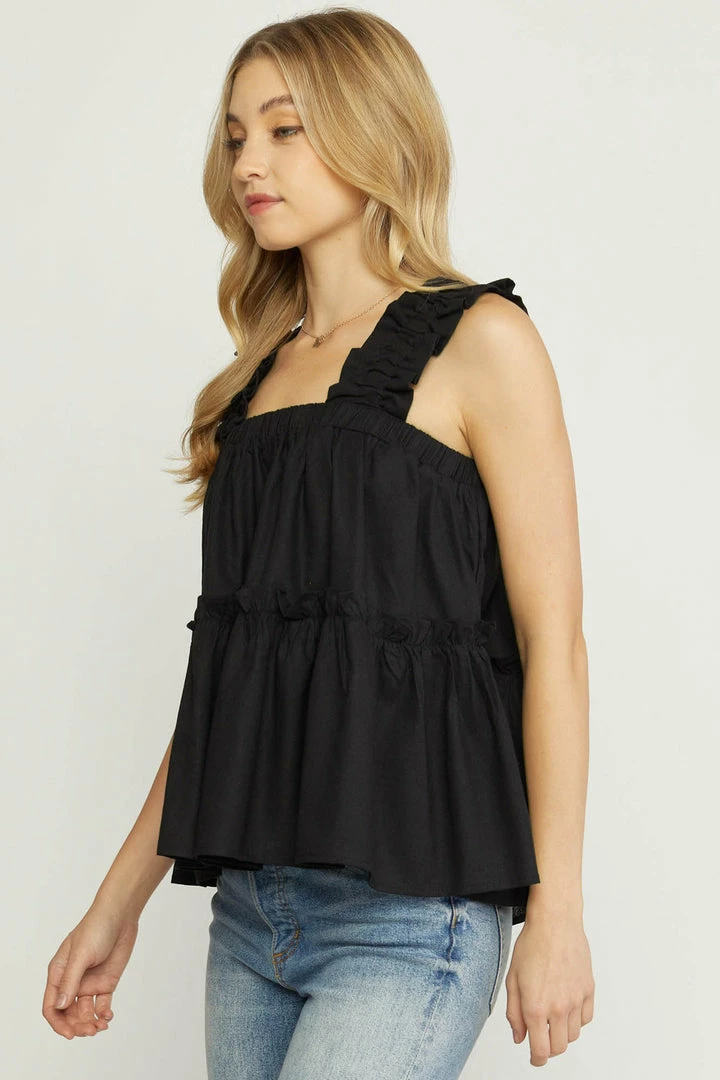 Purple Door Boutique Sunshine Wishes Black Tiered Top 2 Purple Door Boutique Sunshine Wishes Black Tiered Top
