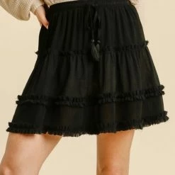 Purple Door Boutique The Little Black Tiered Ruffle Skirt