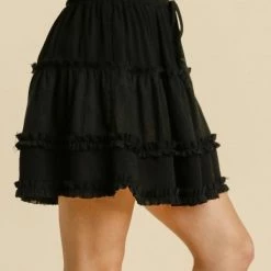 Purple Door Boutique The Little Black Tiered Ruffle Skirt