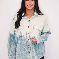 Purple Door Boutique New Arrivals Denim Tie Dye Corduroy Jacket