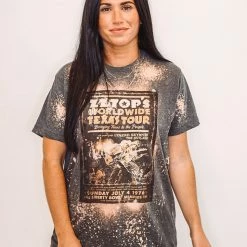 Purple Door Boutique Ladies' ZZ Top Bleached Charcoal Tee