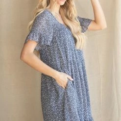 Purple Door Boutique Blue Baby Speckled Print Smocked Dress Summer SALE 6 Purple Door Boutique Blue Baby Speckled Print Smocked Dress Summer SALE