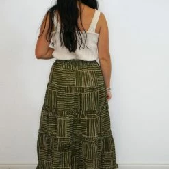 Purple Door Boutique Ladies' Through The Forest Olive Midi Skirt