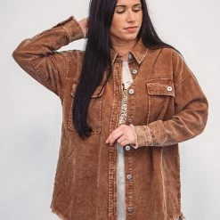 Purple Door Boutique Outback Babe Caramel Corduroy Jacket