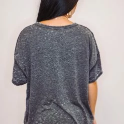 Purple Door Boutique Cozy Black Mineral Washed Top Ladies' 9 Purple Door Boutique Cozy Black Mineral Washed Top Ladies'