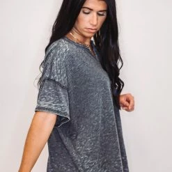 Purple Door Boutique Cozy Black Mineral Washed Top Ladies' 8 Purple Door Boutique Cozy Black Mineral Washed Top Ladies'