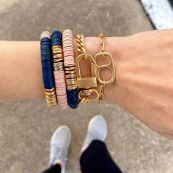 Canvas Jewelry Canvas Wren Delicate Curb Chain Bracelet Worn Gold